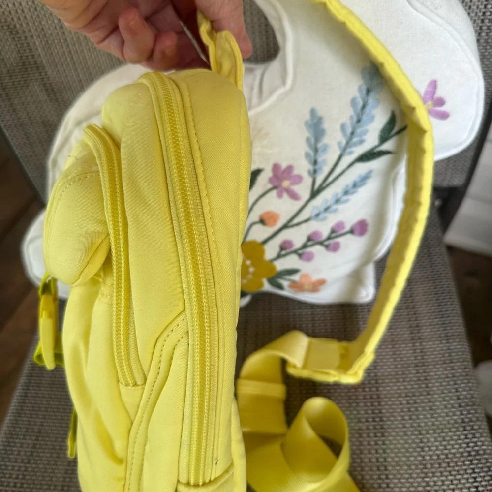 Bright Yellow Vera Bradley Utility Sling Backpack Purse - Picture 2 of 7